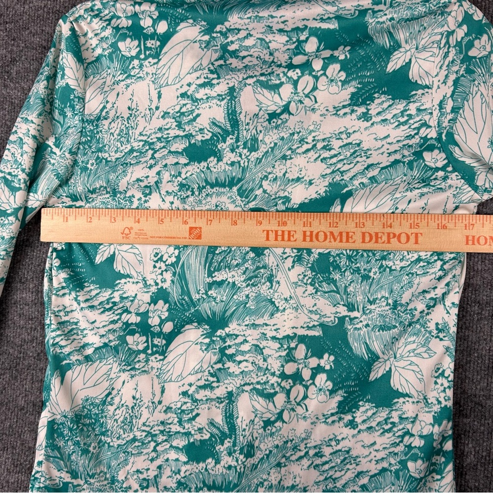 Vintage 70s Graff Californiawear Green Floral Cottagecore Blouse Size M - Picture 10 of 11